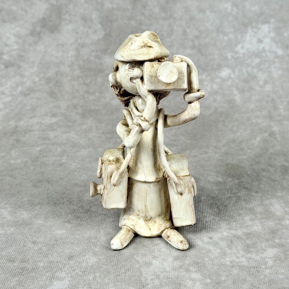 Vintage Bencini Made in Italy Photographer Clay Figurine Italian Art Sculpture